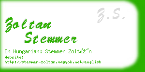 zoltan stemmer business card